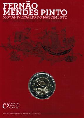 2 euros conmemorativa Quinto centenario del nacimiento de Fernão Mendes Pinto